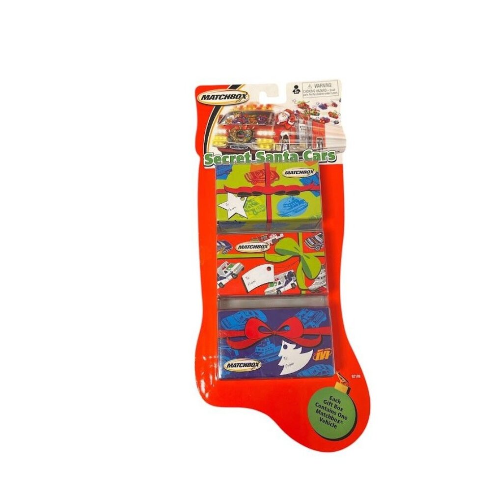 Matchbox Secret Santa Cars Stocking  Gift Pack With 5 Collectible Holiday-Themed